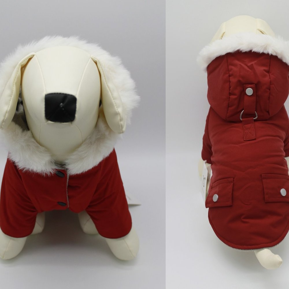 Petzzi Pet Dog Puppy Clothes Winter Insulated Coat Jacket Alexander Dark Red - Picture 4 of 9